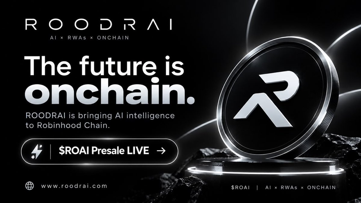 R0AI_Official's tweet photo. The future is onchain. 🤖⚡

ROODRAI is bringing AI intelligence to Robinhood Chain.

🚀 $ROAI Presale LIVE 🔥 Get in early.

🌐 https://t.co/RKPaveDk2R⁠￼

$ROAI | AI × RWAs × Onchain https://t.co/xUawSbzCCo