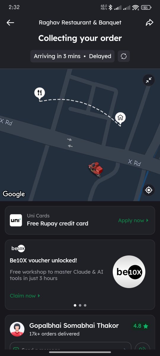 kunaljain2502's tweet photo. @zomato Another one! obviously delayed but still shows 3 mins? what kind of scam are you guys running? @zomato @deepigoyal https://t.co/DfP6iTqGe1