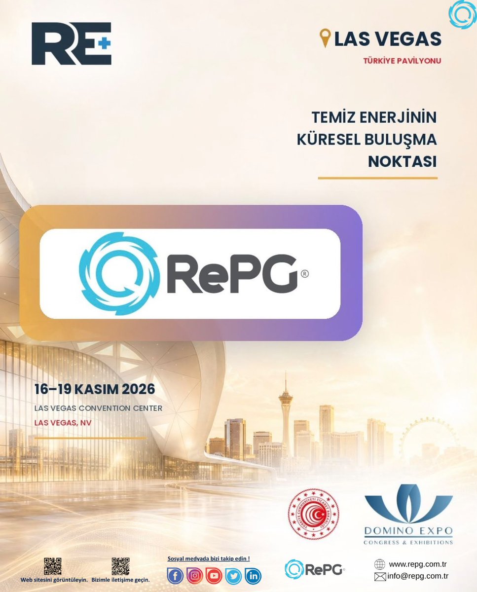 RePGEnergy's tweet photo. ⚡ RePG, RE+ 2026 Türkiye Pavilyonu’nda!

Havadaki nemi ve atık ısıyı yenilikçi teknolojilerle değerli kaynaklara dönüştüren RePG, sürdürülebilir enerji ve su çözümlerini dünyaya tanıtmak üzere RE+ 2026 kapsamında Türkiye Pavilyonu’nda yer alıyor.
#REPlus2026 #RePG #cleanenergy https://t.co/zxocUjRVFS