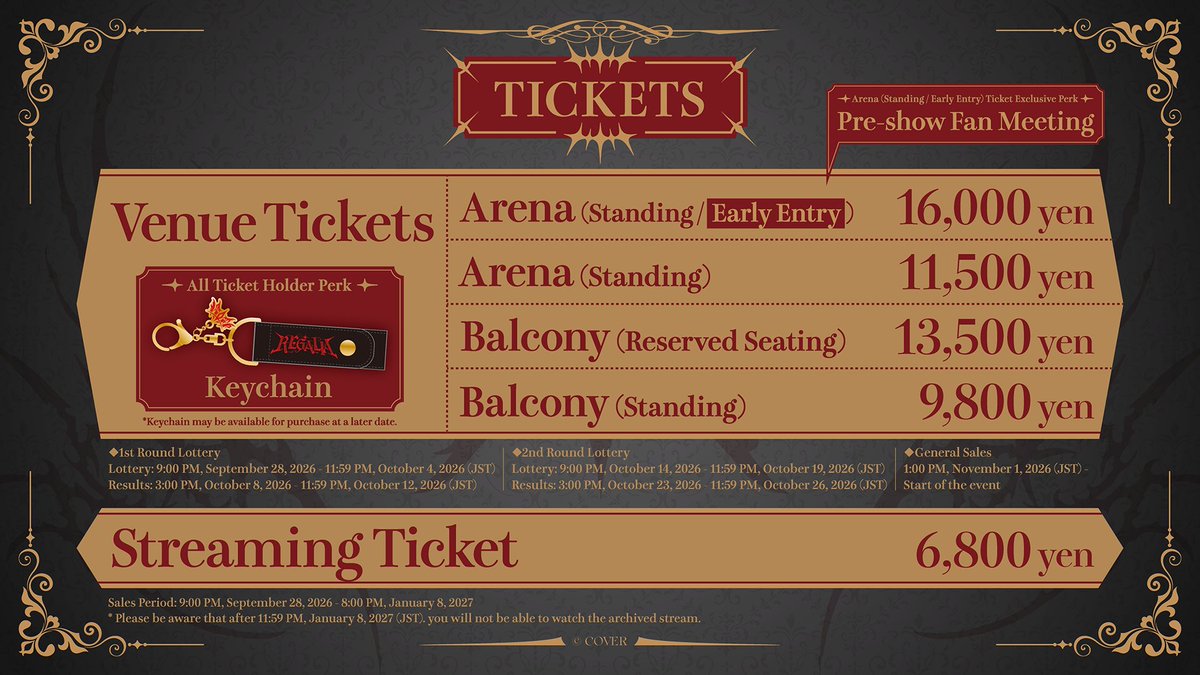 hololive_En's tweet photo. 🎲#HakosBaelz 1st Concert🎲

December 1, 2026
To be held at Kanadevia Hall! 🎉
Hakos Baelz 1st Concert "REGALIA"

The first round of venue ticket applications is now open❗️

🔽Official Venue Ticket Application Website
https://t.co/24O6yC1kXR

#Baelz1stConcert
#hololive https://t.co/xjJCS0vqw8
