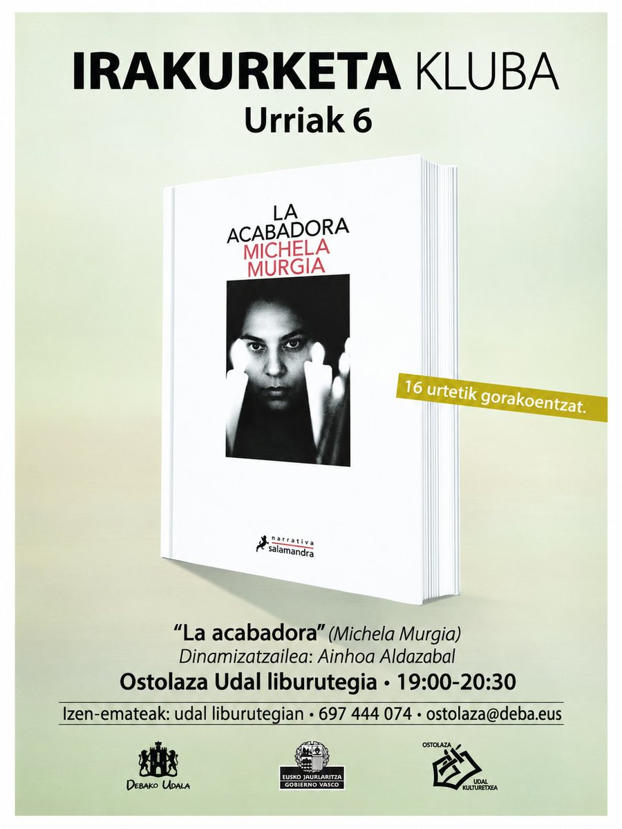 DebakoUdala's tweet photo. 📚 Debako irakurketa klubak Michela Murgiaren “La Acabadora” lana aztertuko du.

📍 El próximo 6 de octubre, de 19:00 a 20:30 horas, en la Biblioteca Ostolaza.

Albiste osoa 👉 https://t.co/1s8PYUfoLc

La noticia completa 👉 https://t.co/NNkr4HwG5P

#deba #debakoudala https://t.co/YGubGQdGqL