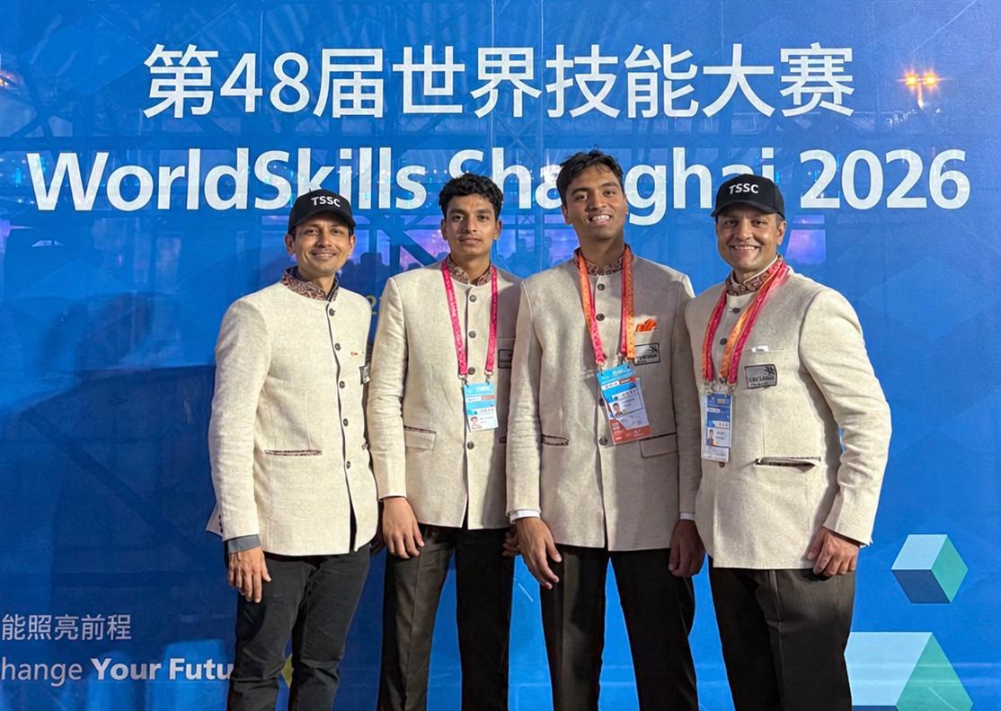 TSSCINDIA's tweet photo. India shines at WorldSkills Shanghai 2026! 🇮🇳 Congratulations Kushraj Rathore and Shubham Kumawat for representing India with excellence in global skills.

@WorldSkills 

#worldskills2026 #indiaskills #winners #participants https://t.co/YpcaGHilkr