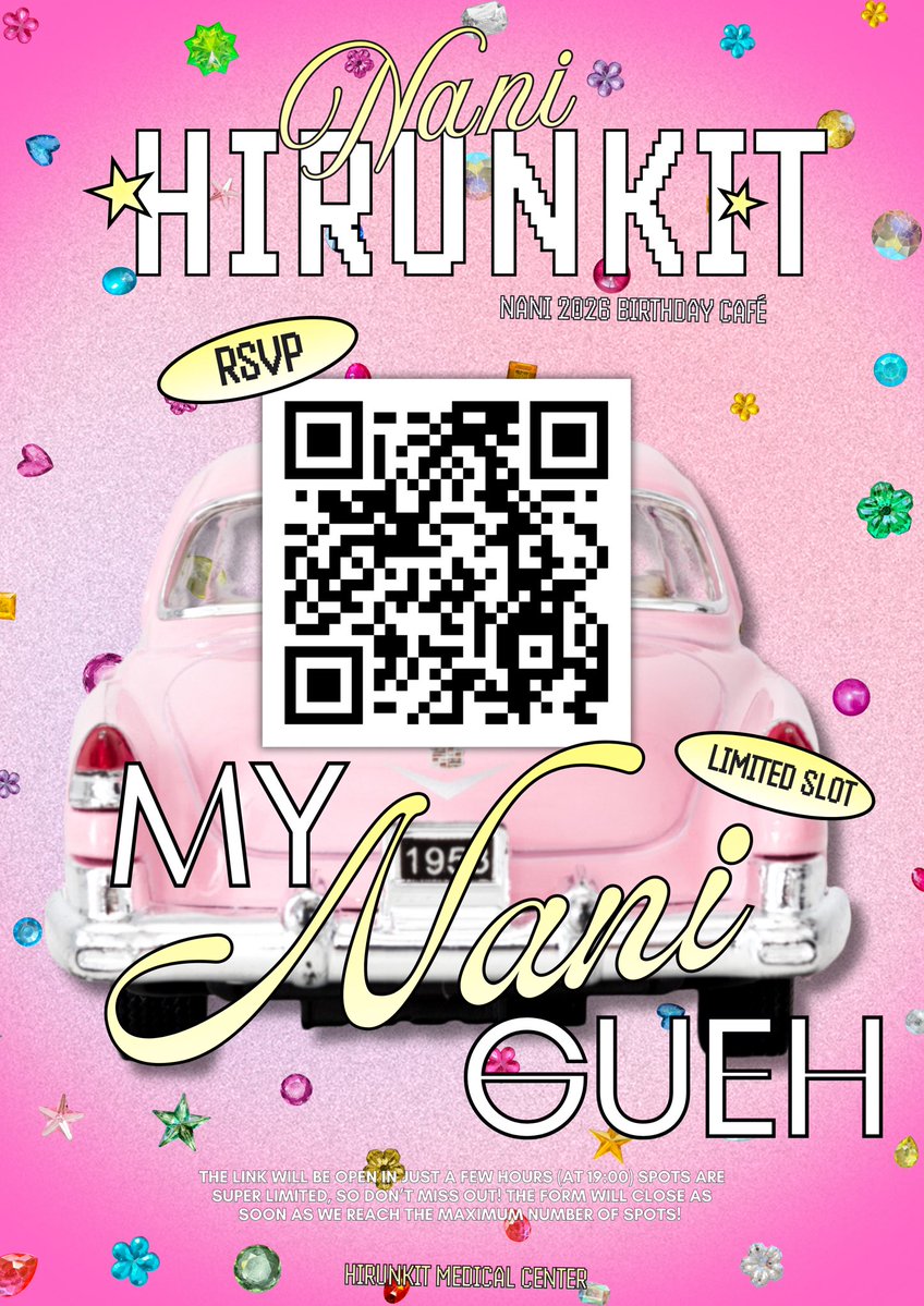 Krysanths's tweet photo. ★ #MYNANIGUEH ★
NANI HIRUNKIT 2026 BIRTHDAY CAFÉ

event by. @Krysanths 

🪩 Sunday, 1 November 2026, 13.00 – 17.00!
📁 Riase Kopi &amp; Kuliner Cikini
📎 RSVP: https://t.co/MgP6llqVcV (the link will be open in just a few hours <at 19:00> spots are super limited, so don’t miss out!) https://t.co/8cPUoh17WA