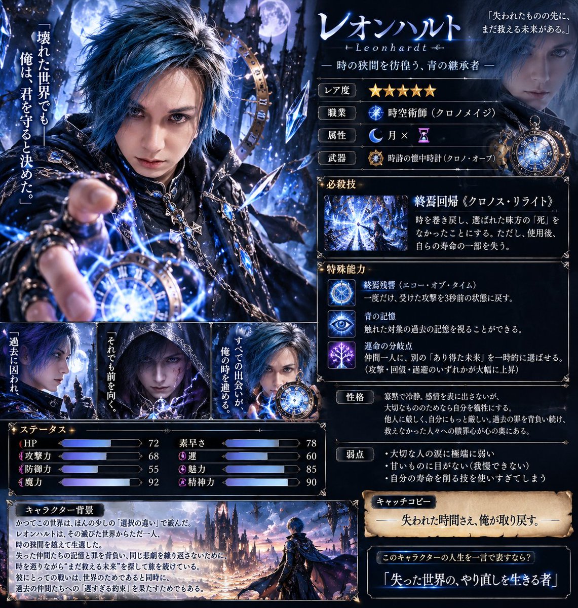 NoiPhoneNoMusic's tweet photo. 写真1枚で、あなたがRPGのキャラクターになるプロンプト作りました⚔️

職業も、属性も、武器も、必殺技も、ステータスも全部ランダム。
レア度は★1〜★7。弱点はだいたい図星です。

★いくつだったか、引用で見せてください！
#わたしのRPGキャラ https://t.co/z7gnJgEXnP