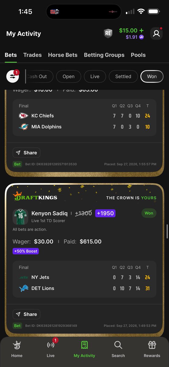 ImmortalSports1's tweet photo. @MrTibbs0809 @LLLMatador @ItsHoodhalle Yes sir it is, I put next td on him the reception before the td just like Walker, Sadiq, Bo etc etc. 
Parlays are a donation/lotto ticket https://t.co/fQCRcneOPD