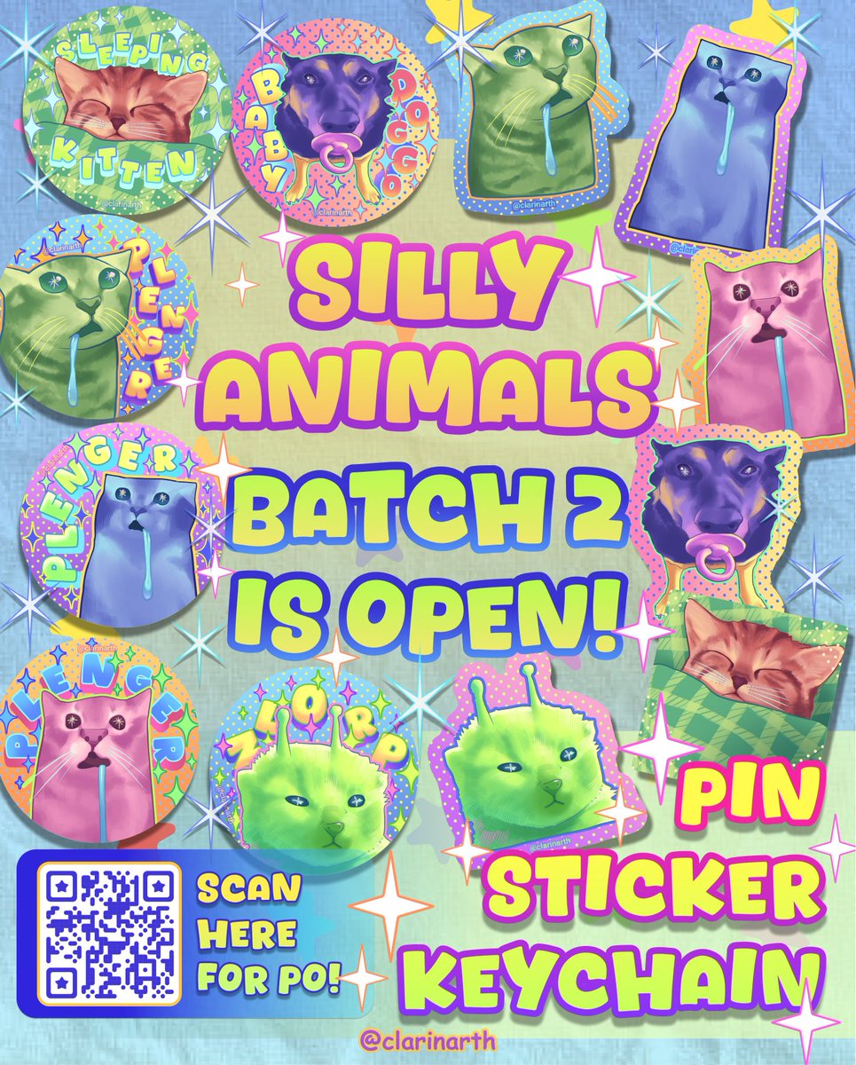 Clarinarth's tweet photo. Clarinarth's CFXXIII Batch 2 PO is open!
✨BOTH DAYS Pickup &amp; mail order
✨LIMITED STOCK!
✨PO LINK : https://t.co/hFVH8UMx69
📅PO duration : 28 Sept-8 Okt

Fandom : Animals Meme #cf23catalogue #CF23
(1/2) https://t.co/O8r5YL1V5F