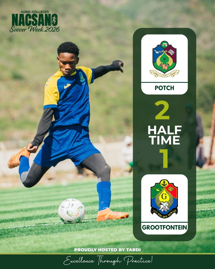 TARDI540202's tweet photo. HALF TIME ⚽
POTCH 2 - 1 GROOTFONTEIN
Potch holds the lead after an action-packed first half!
Both sides creating chances in a high-intensity battle 💯
Second half coming up, stay tuned...
#NACSANO2026 #SoccerWeek #PotchFC #GrootfonteinFC #APAC #HalfTime https://t.co/72kVYOo8gt