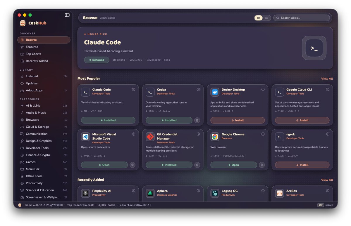 itshanrw's tweet photo. Native GUI for Homebrew Casks

https://t.co/YcyX0QxK3m https://t.co/hSrujnfeHT