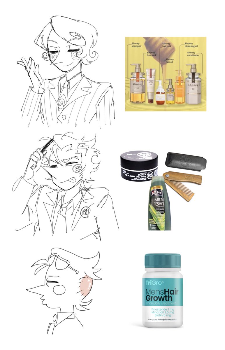 spamagotchi's tweet photo. my spamtons and their hair products https://t.co/hnyx4JZVSH