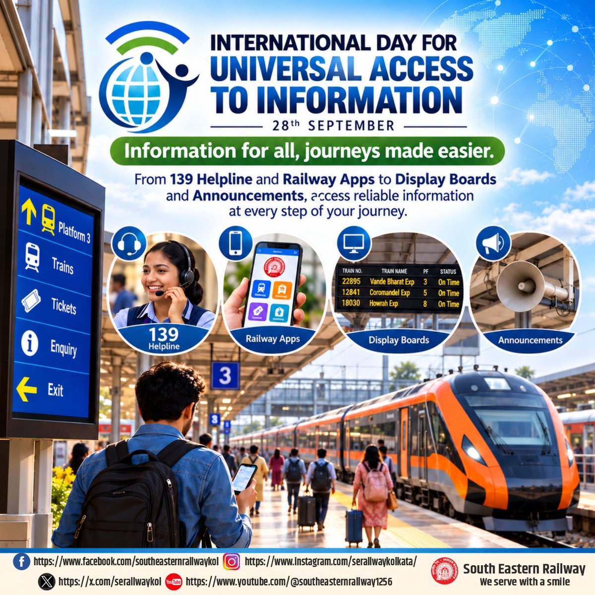 serailwaykol's tweet photo. Information for All. Empowerment for Everyone.
Because access to information empowers communities and strengthens society.
#AccessToInformation
#InformationForAll #UniversalAccessToInformation
#InformedSociety
#SouthEasternRailway https://t.co/qmyB9wqESj