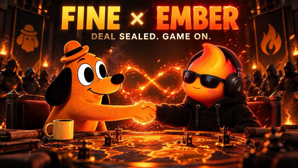 Crypto_Eba's tweet photo. @biiiiymeister @FineOnEmber 🤝 @embercurve 
Deal sealed. Game on. 🔥🐶$FINE  
solana:4MjrGwD4SpjVN6JPZJfmHCUmnJynoTz56tbzCX71SxE9 https://t.co/Ajua1VmjrW