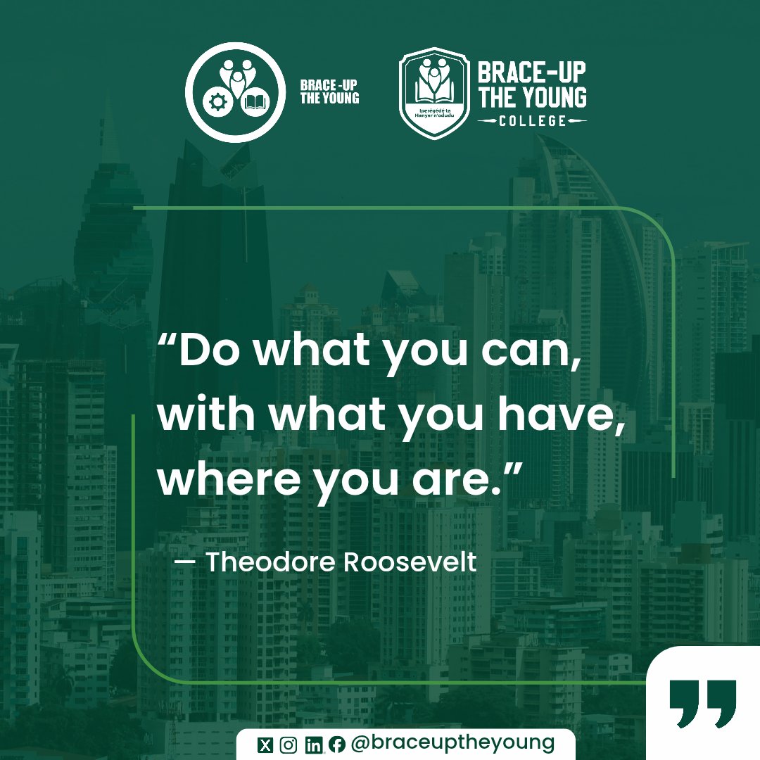 BraceuptheYoung's tweet photo. Here’s a little advice for the new week: waiting until everything is perfect might make you miss opportunities that are already within your reach.

Start with what you have, where you are, and keep building. 💚

Happy New Week! ✨

#braceuptheyoung #btycollege #newweek https://t.co/IYMRnaWYyW