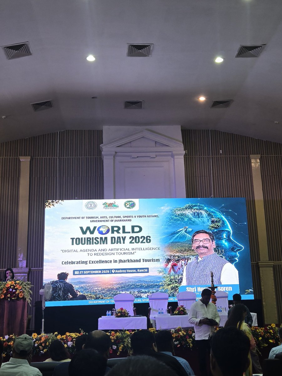 rahulkartweets's tweet photo. A truly memorable experience at World Tourism Day 2026, celebrated by the Department of Tourism, Arts, Culture, Sports &amp; Youth Affairs, Government of Jharkhand, at Audrey House, Ranchi.

@VisitJharkhand @HemantSorenJMM @JharkhandCMO https://t.co/p4fJQdEJrz