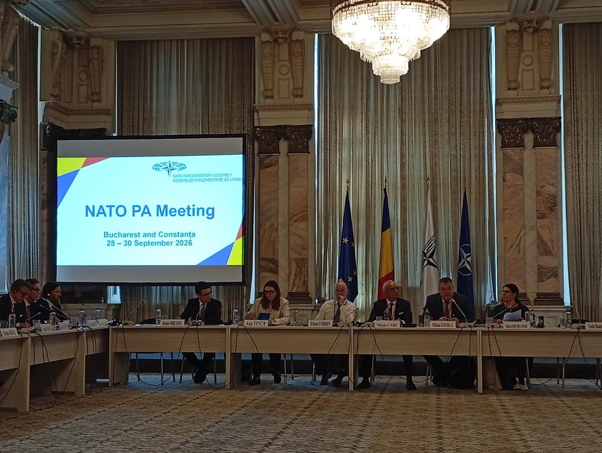 KarakayaMevlut's tweet photo. #NATOPA #Romanya #Bükreş
#NATOParlamenterAsamblesi

NATO Parlamenter Asamblesi, Savunma ve Güvelik Komisyonu ile Ekonomi ve Güvenlik Komisyonu Toplantıları için Türk Delegasyonu olarak Bükreş’teyiz. 🇹🇷

Güneydoğu Kanadı’nın güçlendirilmesi, savunma sanayii, müttefik dayanışması ve bölgesel güvenlik, Karadeniz’de barış ve istikrarın korunması, müttefik dayanışmasının güçlendirilmesi ve NATO’nun caydırıcılık kapasitesinin tahkimi için parlamenter diplomasinin imkânlarını değerlendiriyoruz.

#NATOPA #Türkiye #Romania #Bucharest