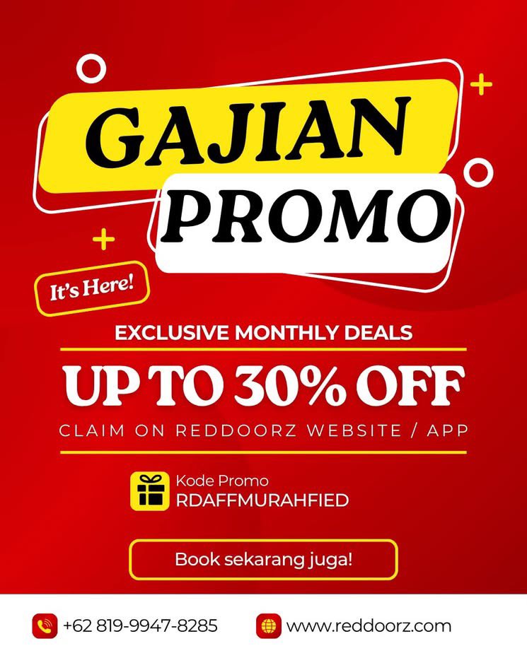 nonapilled's tweet photo. Akhirnya yang ditunggu-tunggu cair juga! 💸✨ Saatnya self-reward atau staycation bareng bestie pakai promo gajian!

Biar gaji gak cuma numpang lewat, pakai kode ini pas checkout di aplikasi RedDoorz:
🎟️ Kode Promo: RDAFFMURAHFIED
💰 Benefit: Diskon up to 30%

Book sebelum habis! https://t.co/vEEf8EAHWr