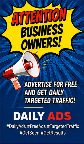 imcsystem's tweet photo. 🚨 YOUR BUSINESS NEEDS TRAFFIC — PERIOD.
So why not test another traffic source?
Daily-Ads is ready to explore. 👇
https://t.co/EVsbgdt7nH
#DailyAds #TrafficGeneration #OnlineBusiness #Entrepreneur https://t.co/RyBcmbu63J
