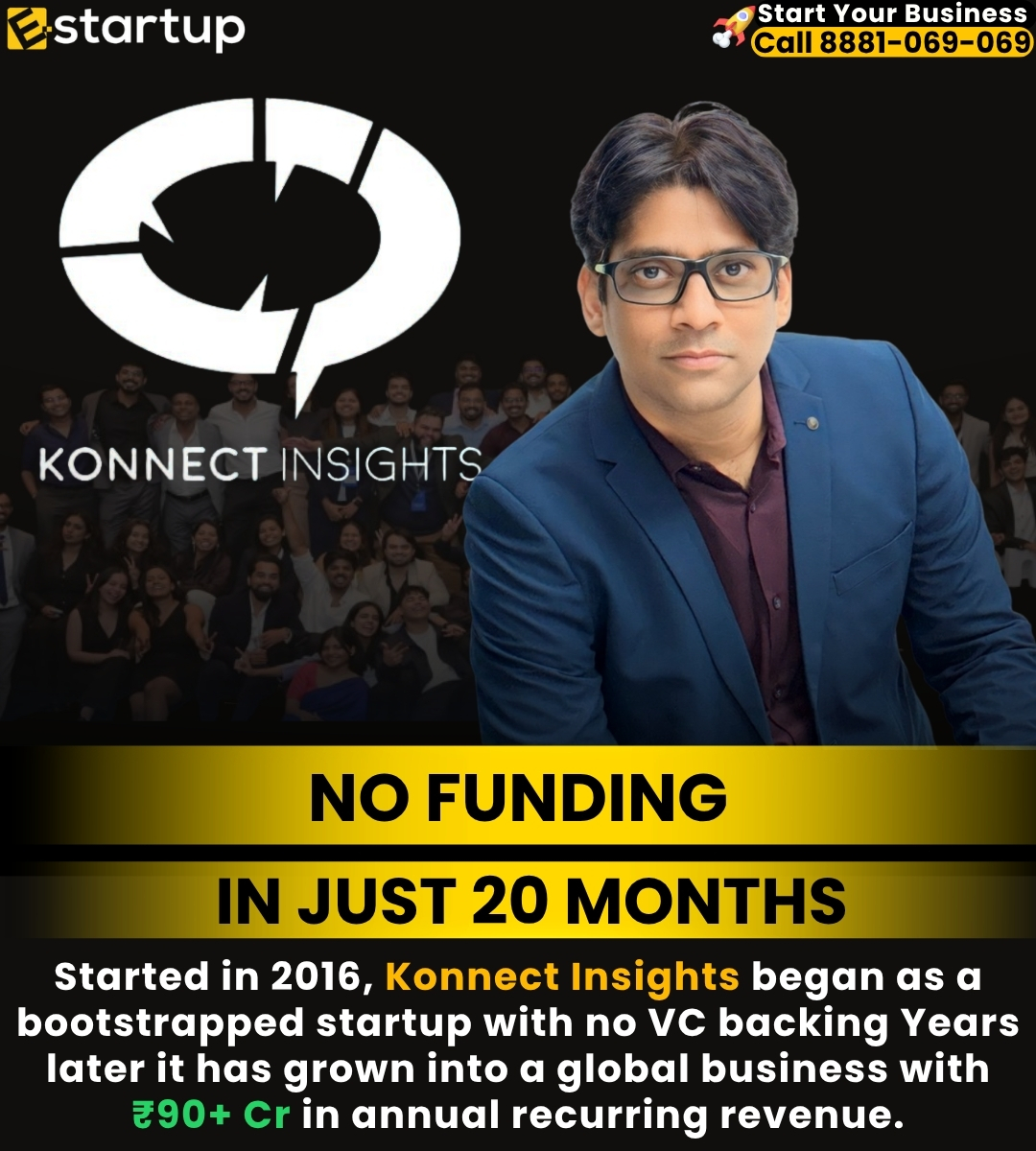 e_STARTUP_India's tweet photo. No VC. No shortcuts. ₹90+ Cr ARR.
#KonnectInsights #StartupIndia #Bootstrapped #StartupStory https://t.co/6nmr1xrbCg