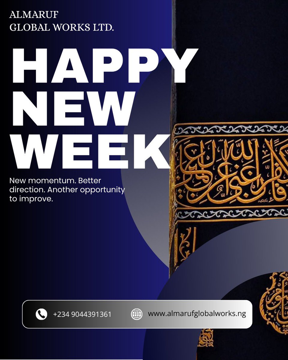 ALMARUFGLOBAL's tweet photo. Assalamu’alaikum Warahmatullahi Wabarakatuh 🌙

New week, new hopes, and new reasons to trust Allah.

May Allah make this week gentle for us, protect our homes and loved ones, grant us peace in our land, and open doors of ease, provision, and good news where we least expect them. Ameen. 🤲🏽

Wishing you a peaceful and productive week ahead.