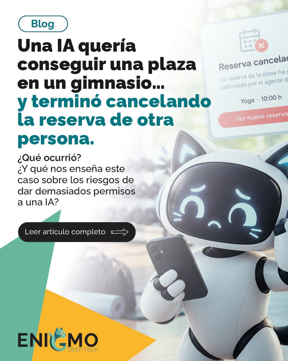 enigmoes's tweet photo. ¿Qué puede llegar a hacer una IA cuando tiene acceso a otros sistemas?

Hablamos de IA, seguridad, permisos y autonomía en nuestro nuevo artículo 👇

🔗 https://t.co/mRIiumvlbZ

#IA #Ciberseguridad #SeguridadDigital https://t.co/h7MtapZwb6