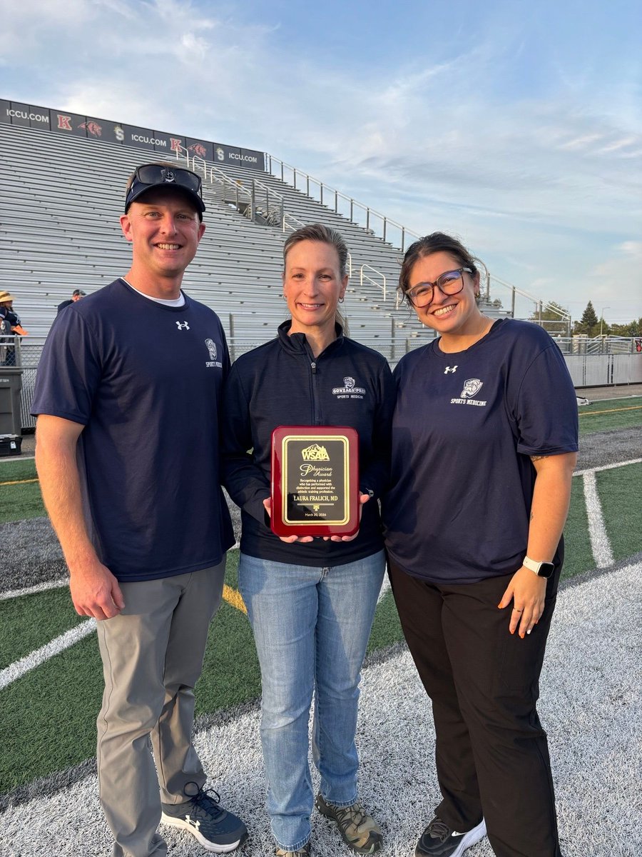 WSATA's tweet photo. We are incredibly thrilled to celebrate Dr. Fralich finally receiving her well-deserved Physician of the Year award! Her dedication, expertise, and passion for sports medicine are unmatched, and we are so proud to celebrate her as an association.👏#SportsMedicine #TeamDoctor https://t.co/INqmbXWzIl
