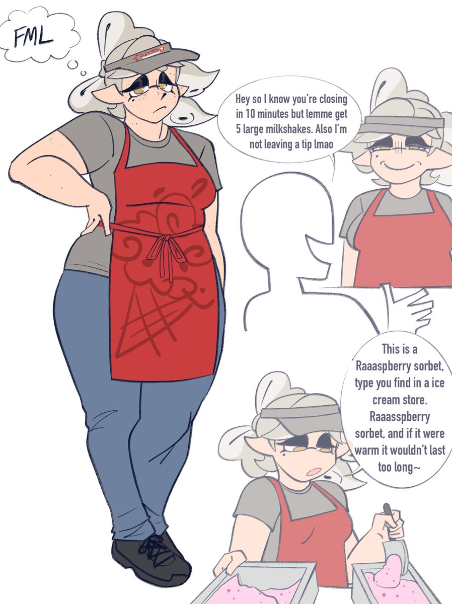 MaddeningTrash's tweet photo. Marie in my work uniform https://t.co/VJFDd0F7gw