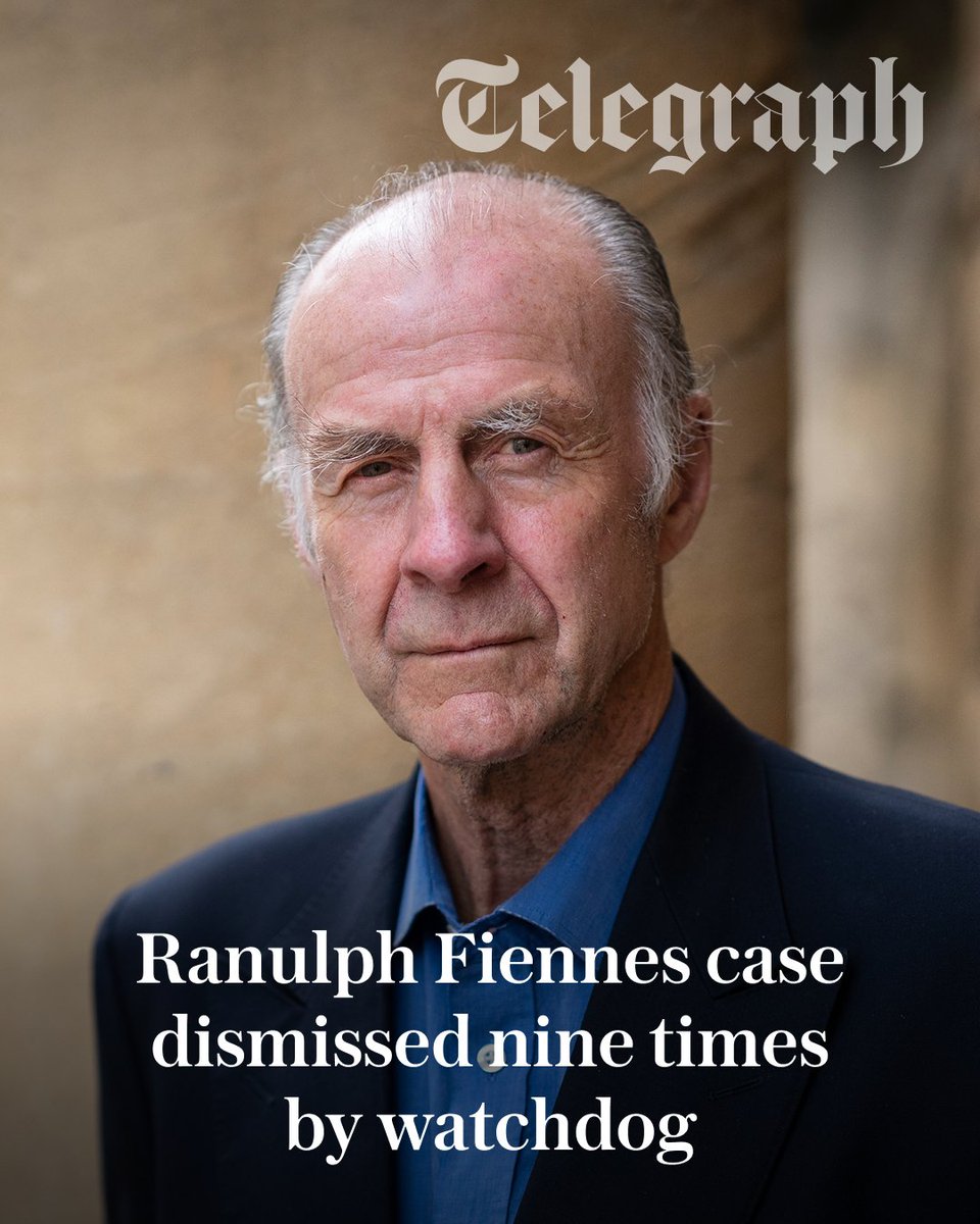 Telegraph's tweet photo. A care watchdog refused nine times to investigate the plight of Sir Ranulph Fiennes, despite increasingly desperate pleas from his family and friends.

The Office of the Public Guardian told them it could not look into the care arrangements of Sir Ranulph, 82, despite being the body responsible for policing legal guardians ⤵️
https://t.co/K26ZNJ4sF9