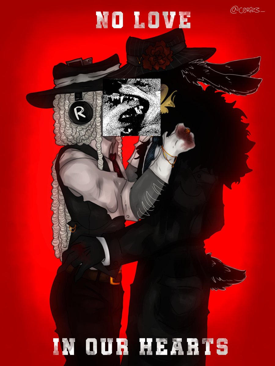c0rpzz3__'s tweet photo. "The dog who barks never bites" 
Doublefedora I guess... 👀
(First time posting here, I'm so fucking scared)
#forsaken #doublefedora #fanart https://t.co/HBOtWuY7b0