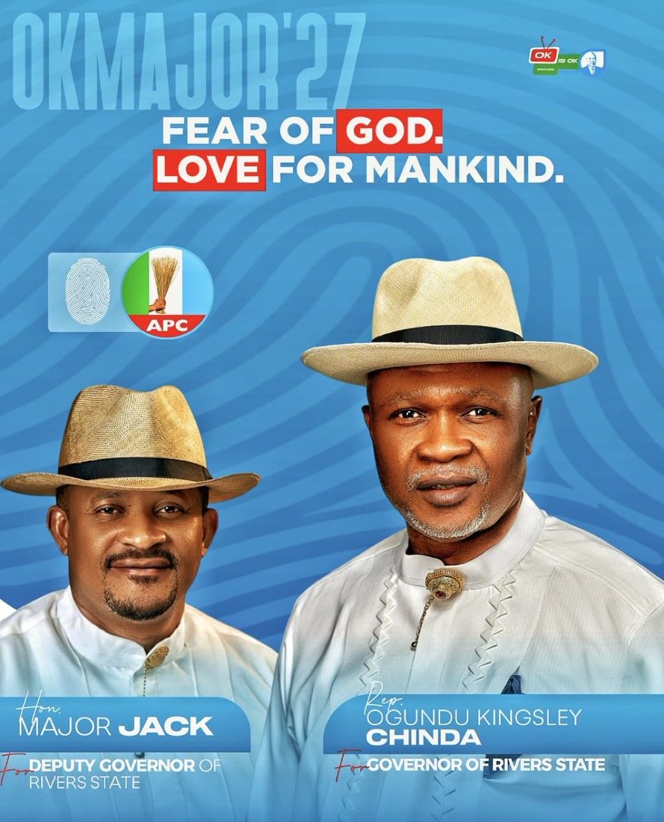 ChibossAmadi's tweet photo. FOCUSED ON THE JOB AHEAD! 

Focused on the job ahead of taking Rivers State to greater heights through purposeful leadership, development, and shared progress.

OKMAJOR IS COMING!

Be Prepared! 
Get Ready!! 
Get Involved!!! 

Vote Rep. O. K. Chinda &amp; Hon. Major Jack

#OkMajor https://t.co/ARCJQkQ7v0