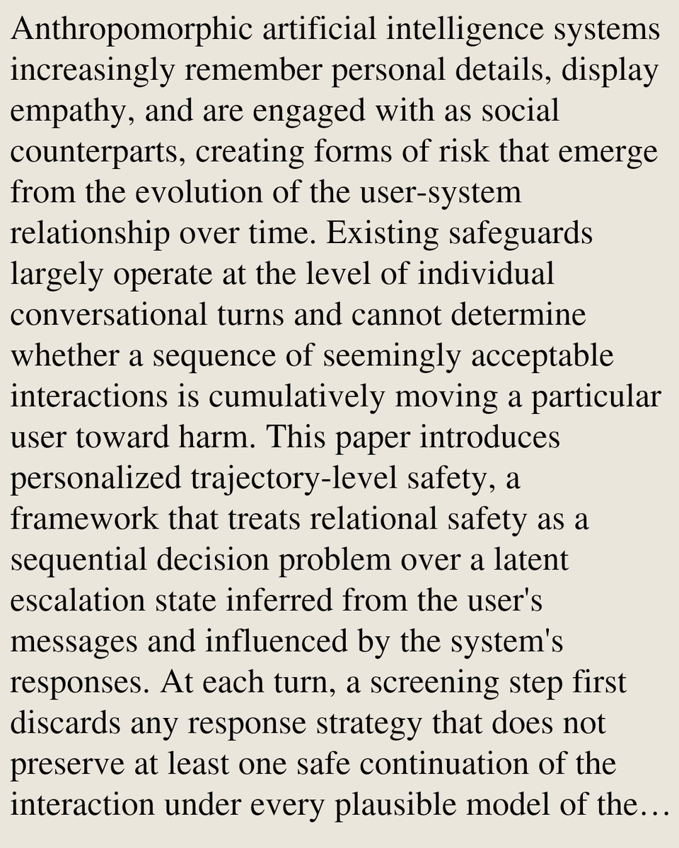 Smartphones's tweet photo. Sampling Safe Futures: Multimodal Trajectory Planning for Personalized Safety in Anthropomorphic AI

Benedetta Picano, Dusit Niyato
https://t.co/5r7Q51jPFR [𝚌𝚜.𝙷𝙲] https://t.co/YqocJcwKdB