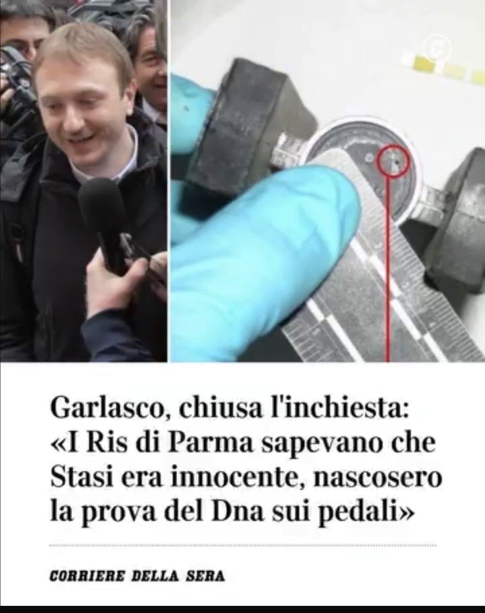 esposito18669's tweet photo. Se dovesse essere confermato che i carabinieri del
RIS sapevano che il dna sui pedali della bici non era di #Stasi saremmo di fronte ad un gigantesco scandalo del sistema giudiziario italiano. https://t.co/9hEiwR6fDL