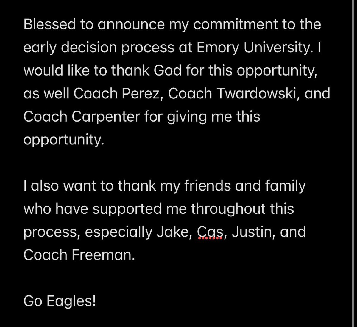 JakeSaltarelli's tweet photo. Committed! @EmoryBaseball https://t.co/3EG9PWrlGR