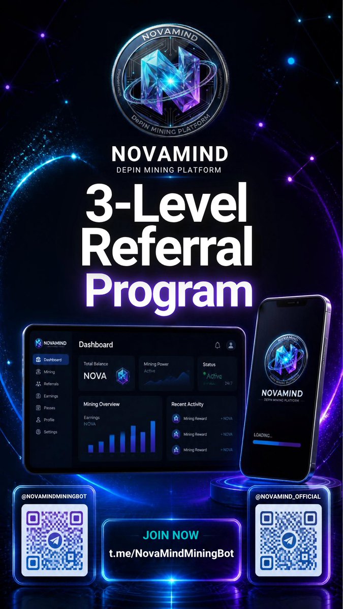 NovaMindMining's tweet photo. 🔗 Earn 3 levels deep with NOVAMIND

Every friend you invite earns you NOVA

Level 1 → Your direct invites
Level 2 → Their invites
Level 3 → And theirs too

Unlimited earning potential.
Free to join. Free to earn.

Start now 👇
https://t.co/GRzNhUIR7H

#NOVAMIND #TON #Crypto https://t.co/VWajIAJNyy