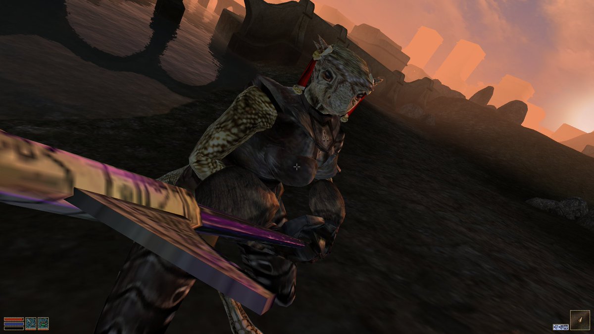 Khajiitpett3r's tweet photo. "All I ask for is a pair of boots. How hard could it be?"

The yearly #Morrowind playthrough has begun. Say hello to Jaxira. 

#elderscrolls #argonian https://t.co/a0qsR5SiNJ