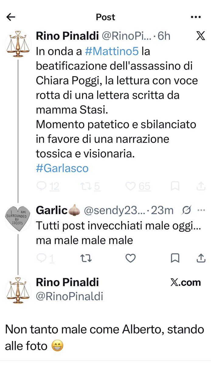 sendy2308's tweet photo. Questi soggetti intelligentoni che quando non sanno rispondere bloccano… confermate solo che non hanno più niente da dire @RinoPinaldi https://t.co/NxGqJn16ti