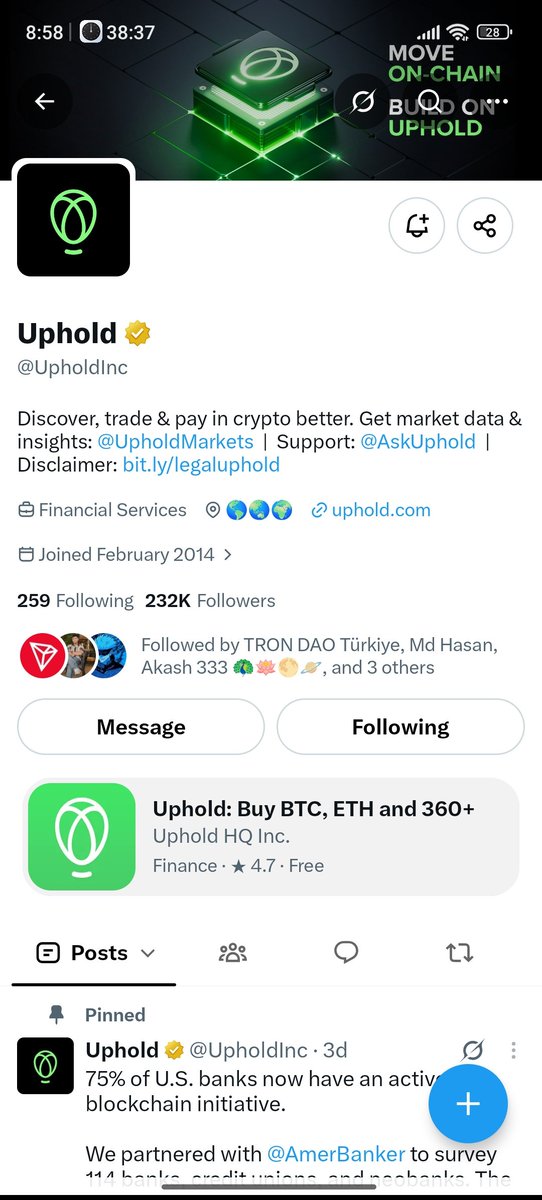 0Xos333's tweet photo. @UpholdInc Happy Friday! Let’s go XRP 🔥  
Following and liked — good luck everyone ☘️✌️ https://t.co/9hjc6jRGwb