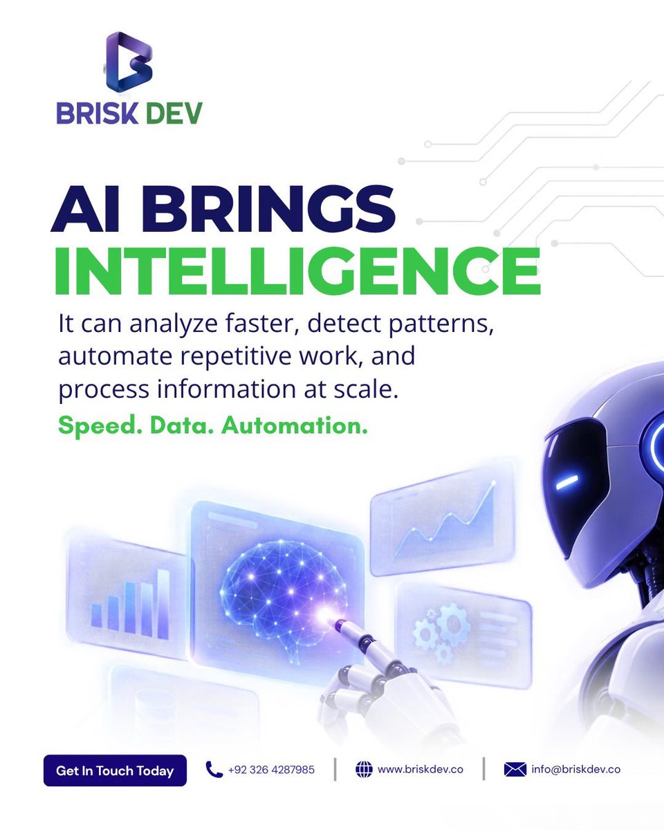 briskdevtech's tweet photo. AI won’t replace great people.
But people who know how to use AI will move faster than those who don’t.
🌐 https://t.co/xxkOjKZZRn
✉️ info@briskdev.co
📞 +92 326 4287985
#ArtificialIntelligence #HumanCenteredAI #AIInnovation #AIAutomation #AIProductDevelopment https://t.co/57c76AIynu