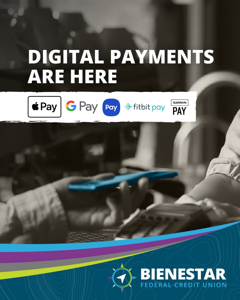 bienestarfcu's tweet photo. Digital Payments are here!

Now you can add your Bienestar FCU debit or credit card to your smartphone's digital wallet.

Learn more - https://t.co/Kta9pHl2z2

#HealthcareProfessionals #creditunions #cudifference https://t.co/luzFiBQY4C