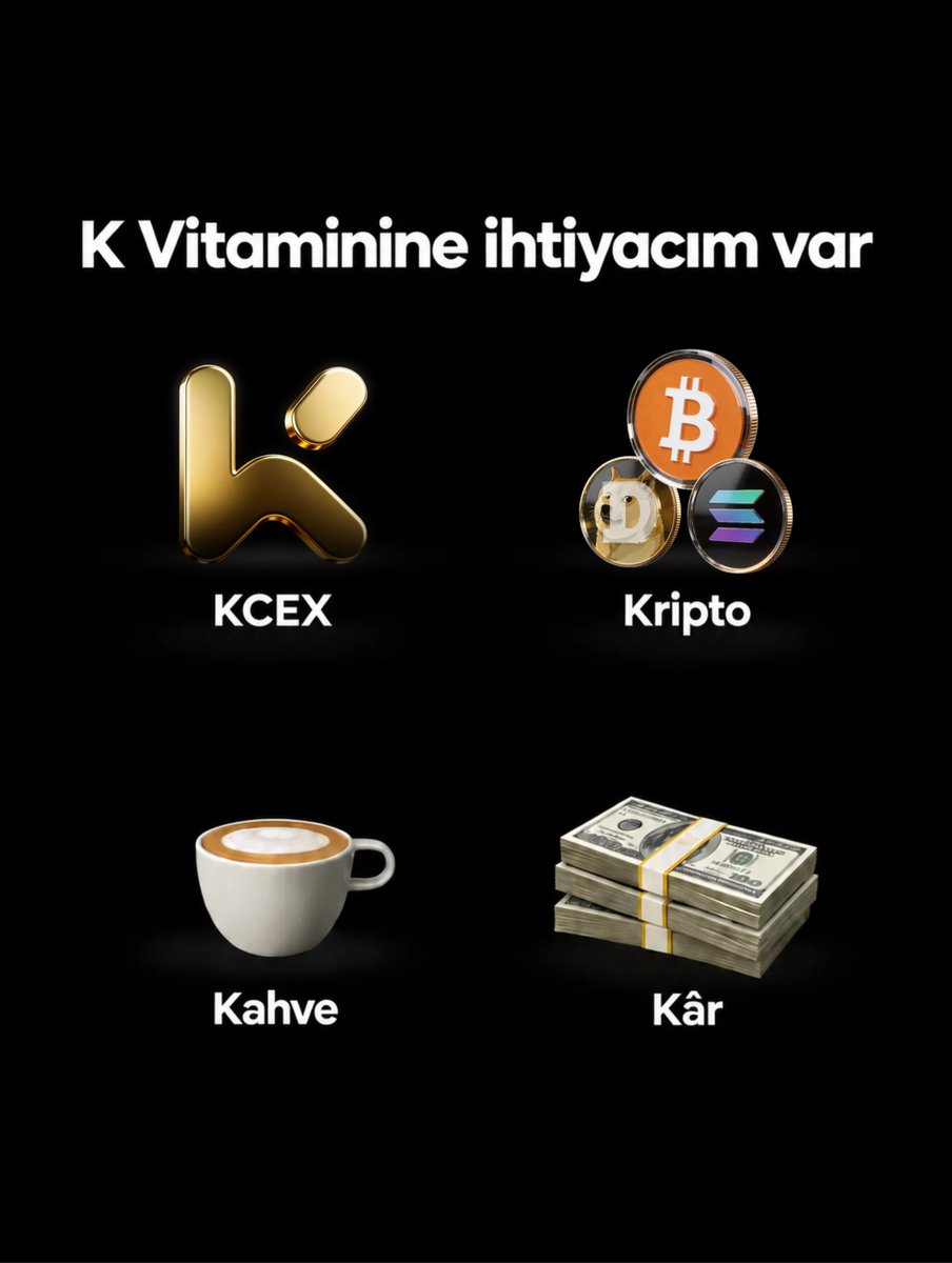 KCEX_Turkey's tweet photo. Doktor K vitaminimin eksik olduğunu söyledi, ben de takviyeye başladım.

Senin hangi vitaminin eksik 👇🏻 https://t.co/V9VLiqkJXu