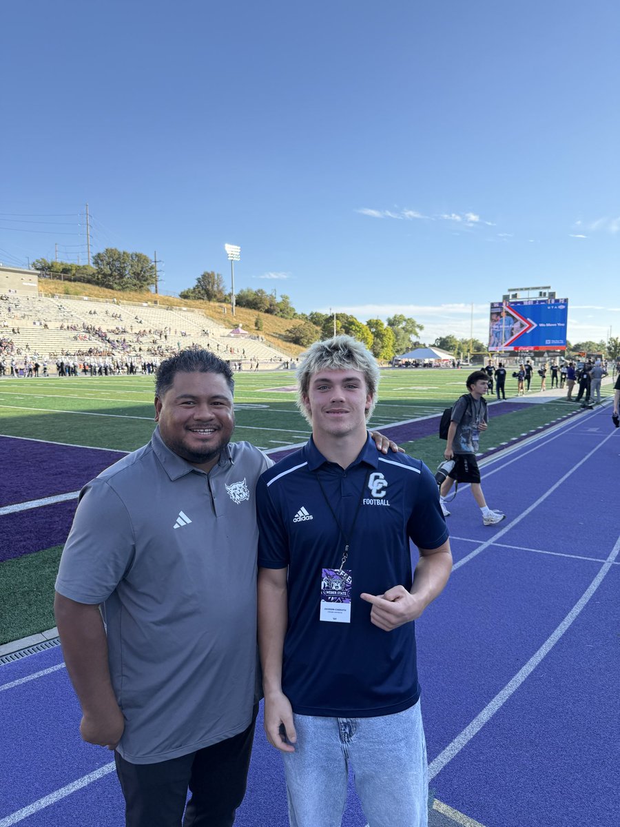 Jackson_Carruth's tweet photo. Had a great time visiting @weberstatefb on Saturday‼️ Thanks @Tana_Vea  and @KjarEric https://t.co/jqf2ndVF4K