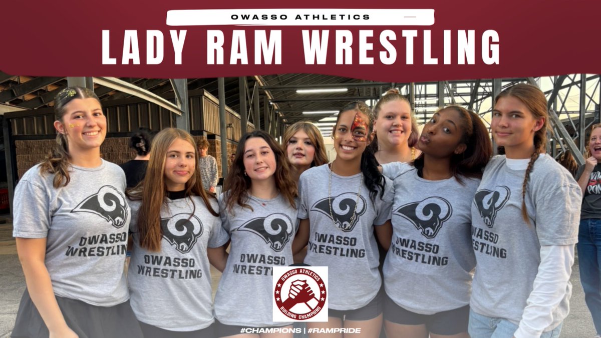 OwassoAthletics's tweet photo. The girls wrestling team showed up to support football this past Friday night!
#CHAMPIONS | #RamPride https://t.co/qq847AdTRA