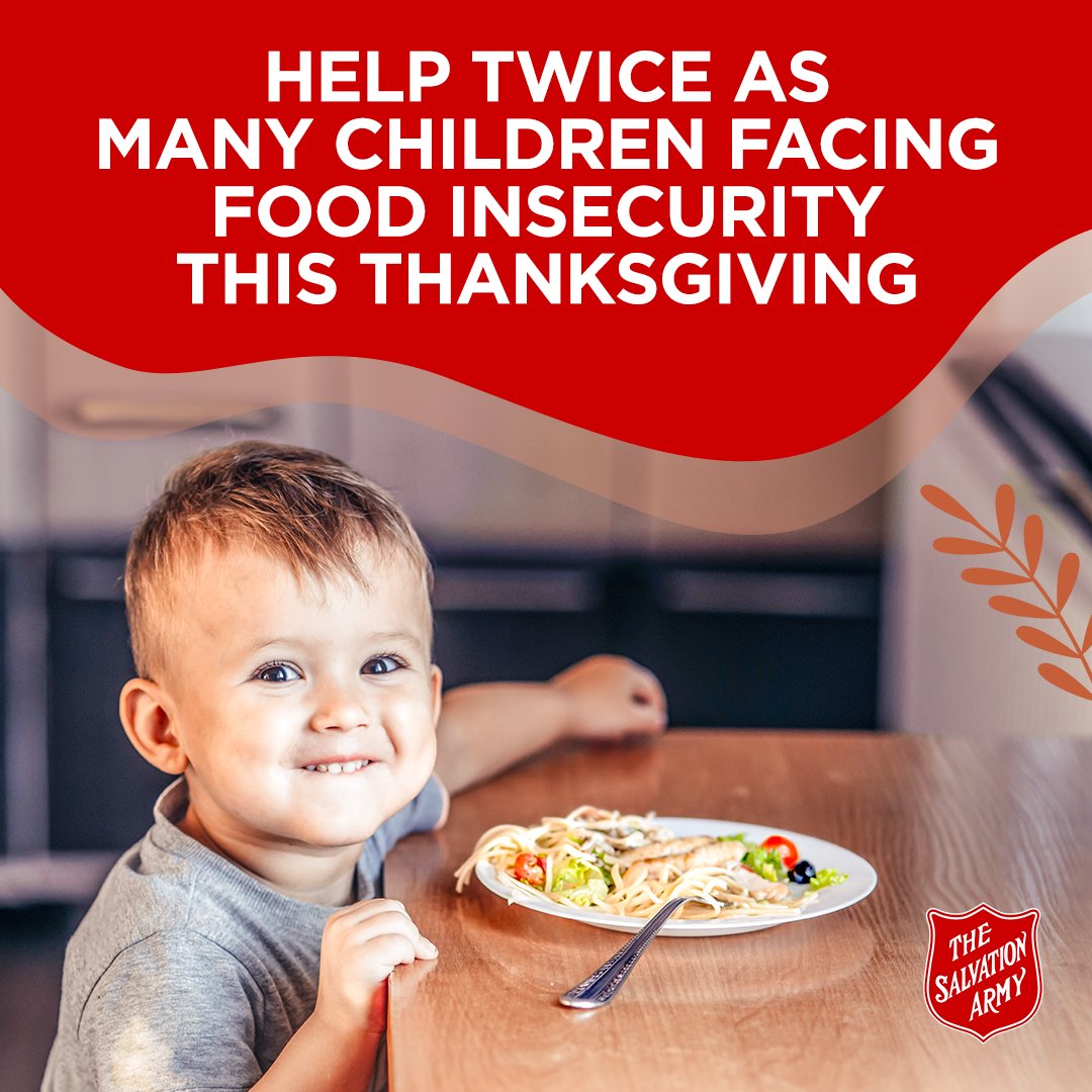 salvationarmy's tweet photo. Your donation DOUBLES this Thanksgiving 🦃 

With 41% of working parents struggling to make ends meet, the need for compassion and support is growing.

Give today: https://t.co/ouVBIPwPx7 https://t.co/IDNOJgbJAw