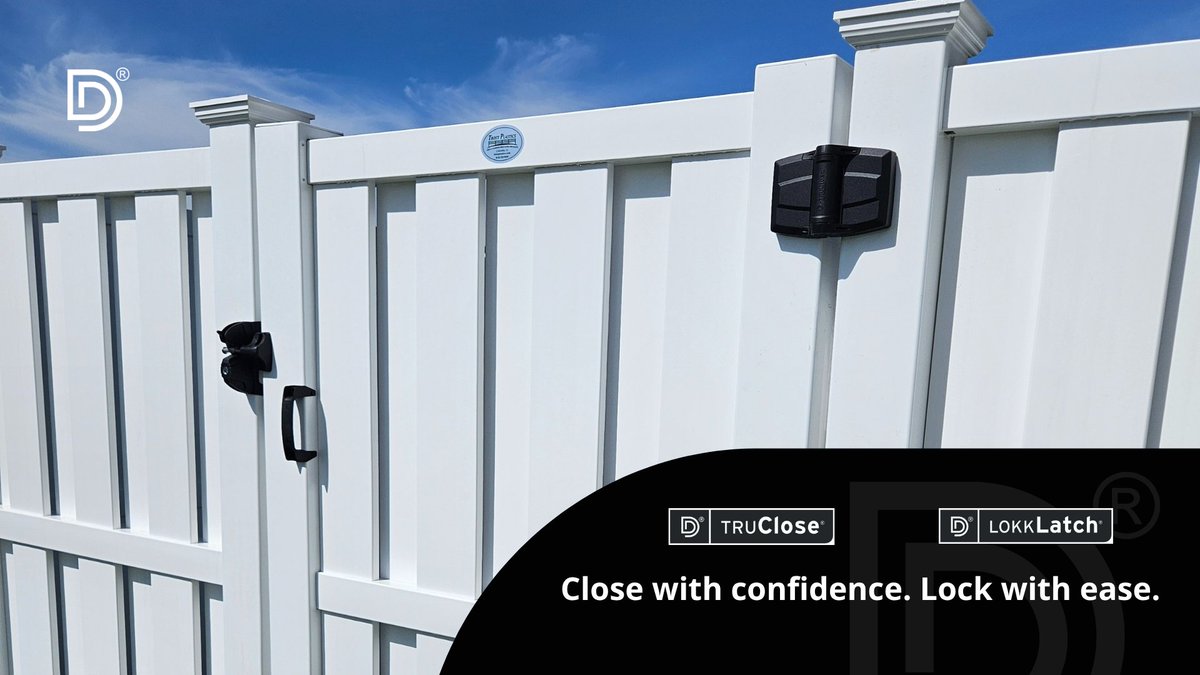 DDTechGlobal's tweet photo. Pairing matters.

TruClose® self-closing hinges + LokkLatch® locking latch create a practical system for side yards, backyards &amp; pet perimeters: close behind you, then latch securely. https://t.co/onvffkUgvx

#TruClose #LokkLatch #GateSafety #FencePros https://t.co/8Wq5KCvi4r