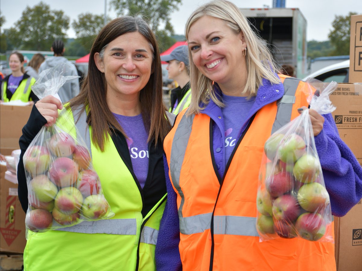 caresource's tweet photo. We were proud to recently take part in the recent @thefoodbankinc food distribution at the University of Dayton Welcome Stadium, helping support more than 1,900 families with essential resources! 🍎

SICSA Pet Adoption and Wellness Center generously provided pet food to attendees, while @FiveRiversHC offered walk-up mobile health services including free flu vaccines, blood pressure screenings, A1C tests, and assistance with establishing primary care. CareSource contributed dental hygiene products collected during our all-staff event.

A heartfelt thank you to the dedicated CareSource employees who volunteered their time and energy to make this event a success. We were so excited to volunteer and make an impact alongside the @univofdayton's men’s and women’s basketball teams 🤝🏀

At CareSource, we are committed to improving the health and well-being of the communities we serve. Thank you to everyone who helped make a difference! 💜 

#CareSourceOH #HungerActionMonth