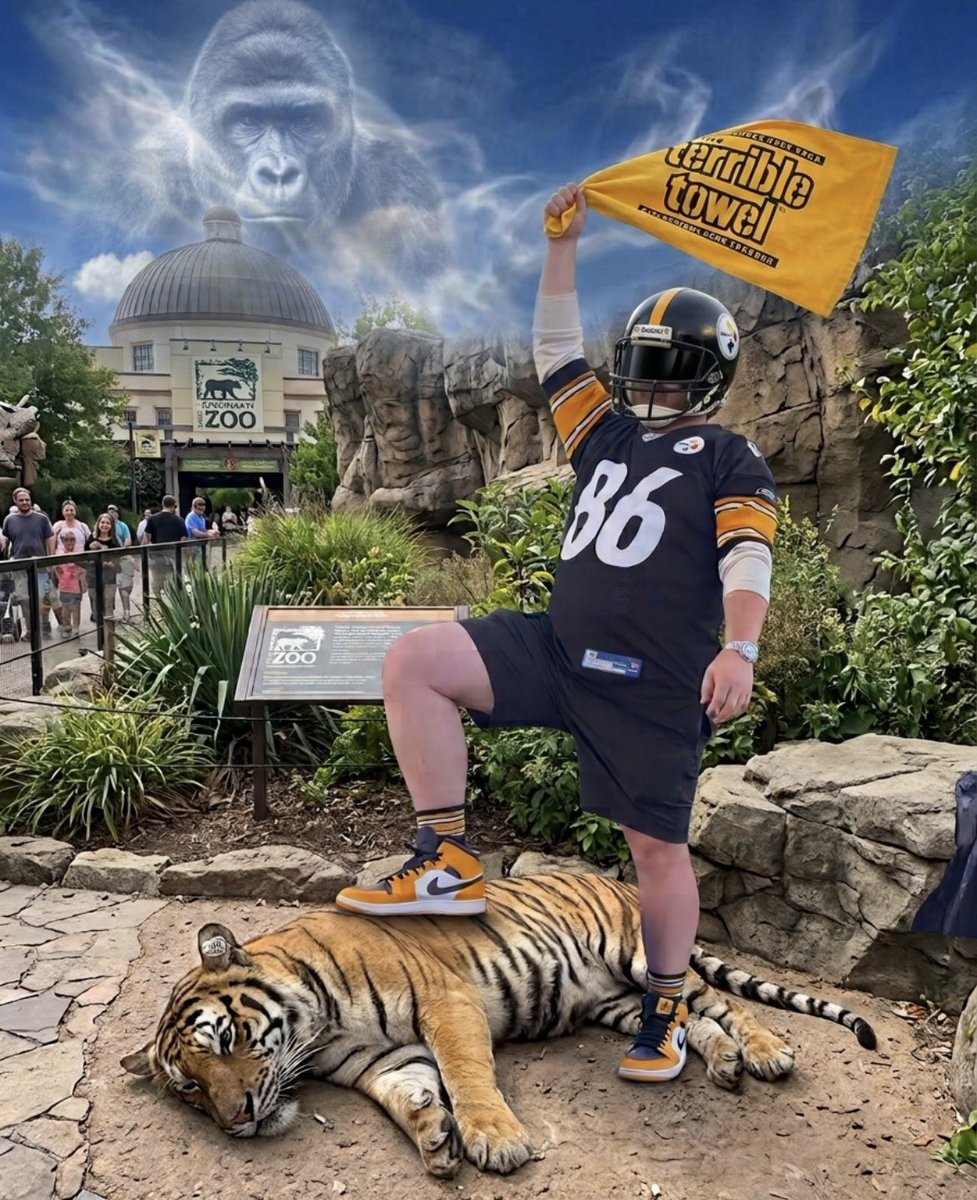 tarpsoffpat's tweet photo. Is this AI sloppy enough for you @Bengals. 
THIS WIN WAS FOR HARAMBE. 

#NeverForget https://t.co/Aoc00ahx5R