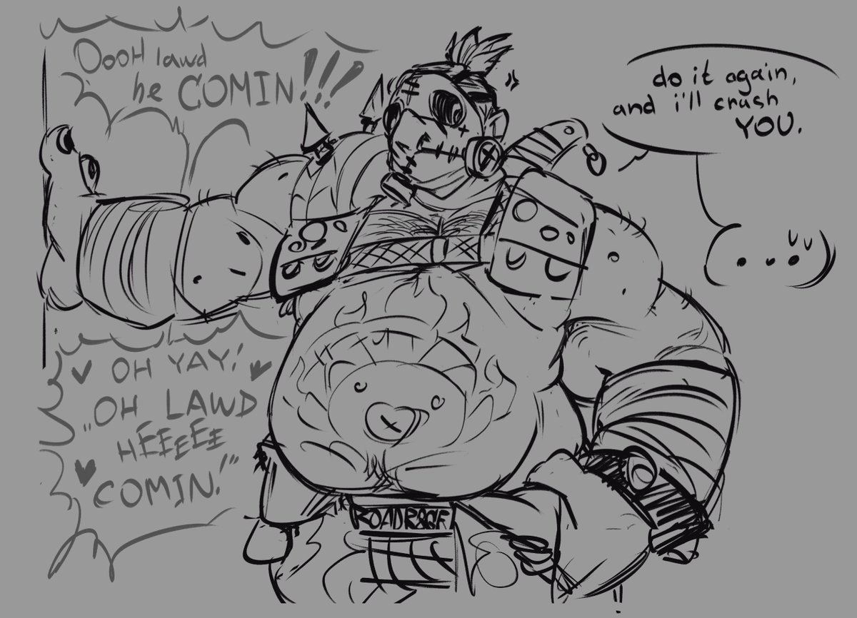 rokki_maniac's tweet photo. oh sir, Im back to my lovers! #overwatch
 #roadhog x #junkrat https://t.co/k9689dH8F8