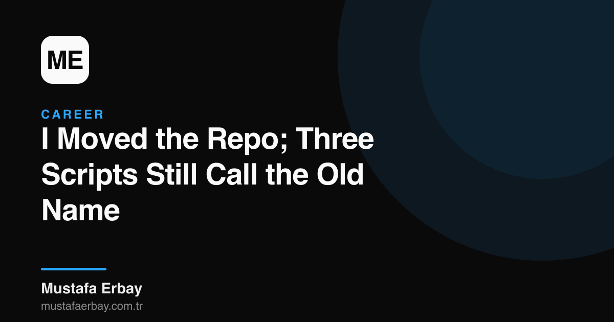 merbay86's tweet photo. Pulled off the big blog repo move, braced for chaos

#Git #CiCd #Otomasyon #Bakim

https://t.co/tMQ7nOhFJu https://t.co/SiWjUoYheq