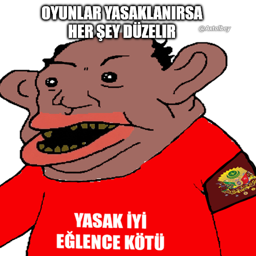 Axtolbey's tweet photo. OYUN YASAKLARINI SAVUNAN REMZİ DAYI GİBİ OLMAYIN:

- Çocuğuyla asla vakit geçirmez.

- Oyunları sadece kan ve vahşetten ibaret sanır.

- Çocuğunun bilgisayar başında geçirdiği 3 saati İSRAF olarak görür ama kendisi televizyon karşısında 8 saat geçirir.

- "Gel oğlum, aramıza katıl" der ve çocuğunu "komşu çocuğu daha çalışkan" diye azarlayarak ve baskı kurarak birçok psikolojik sorun yaratır.

- Geceleri telefonundan p*rno izler, her siki yapar ama başkalarının eğlencesine göz diker.

- Ülkede cinayet, istismar, ritüel temalı birçok program olur ama suçu oyunlara atar.

- Oyunların beceri geliştirdiğinden haberi yoktur.

- Oyunlar yasaklanınca, ülke ekonomisinin zarar göreceğinden bihaberdir. (Crack'li bir şekilde indirileceğini de bilmez.)

- Ülkede ekonomik kriz, adaletsizlik ve birçok yolsuzluk olur ama sorun olarak oyunları görür.

- Gençlerin sosyalleşebildiği tek uygun maliyetli alana göz diker ama gençliğin neden bunaldığını asla sorgulamaz.

- Kahvehanede okey oynamayı "sosyalleşme" sayarken, gençlerin oyunlarda kurduğu arkadaşlık bağlarını "asosyallik" diye etiketler.

- Çocuğunun İngilizce öğrenmesini ister ama İngilizce öğrenebilecekleri çevrim içi oyunların yasaklanmasını savunur.

- GENÇLERİN NASIL YAŞAMASI GEREKTİĞİNİ HERKESTEN İYİ BİLDİĞİNİ ZANNEDER AMA KENDİ ÇOCUĞUNUN NEDEN MUTSUZ OLDUĞUNDAN HABERİ BİLE YOKTUR! #oyunumadokunma