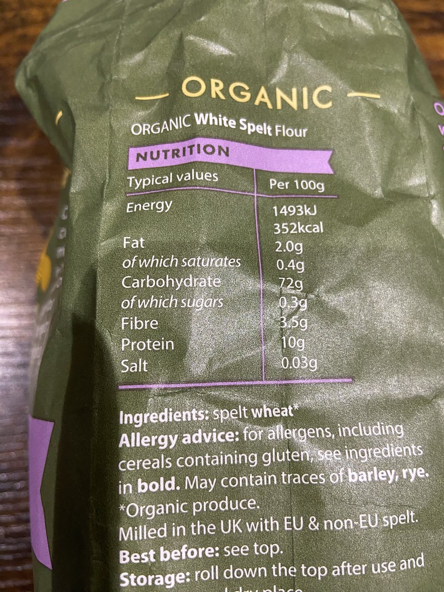 whateverX22's tweet photo. Doves reply to my enquiry regarding FA
Yes, our organic white spelt flour is not fortified with folic acid. Spelt is a non-wheat flour and is not covered by the legislation requiring folic acid to be added to certain wheat flours.
Many thanks,
Doves Farm Foods https://t.co/KjbWChyI8x