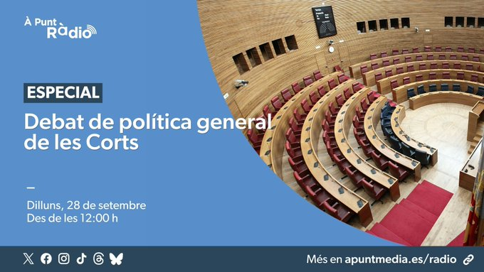 apunt_radio_'s tweet photo. ➡️'Tot per l'aire' ja està en directe en #ÀPuntRàdio amb el seguiment del #DebatCV: https://t.co/uv9S45a09Y

➡️I en 'streaming' en el web i apps d'À Punt: #CadenaDeValor: https://t.co/KtcuMMOMPW https://t.co/By3sz74DYA