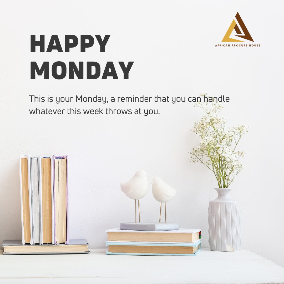 Africanprocure's tweet photo. Monday afternoon is when the week's real work begins. Supplier calls, tender deadlines, and purchase orders don't wait, but neither does your capability. 

Whatever this week throws at you, you can handle it. 

#Procurement #SupplyChain #MondayMotivation  #Leadership https://t.co/Kuvi9Z3OI6